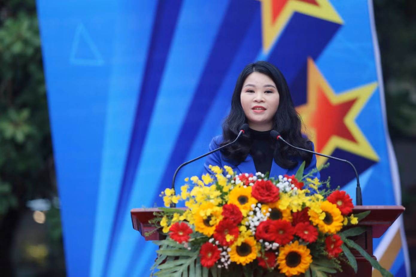 Bí thư Thành Đoàn Hà Nội Chu Hồng Minh phát biểu tại chương trình.