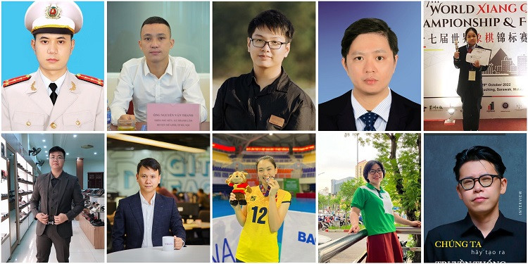 Chân dung 10 'Gương mặt trẻ Thủ đô tiêu biểu' năm 2023.