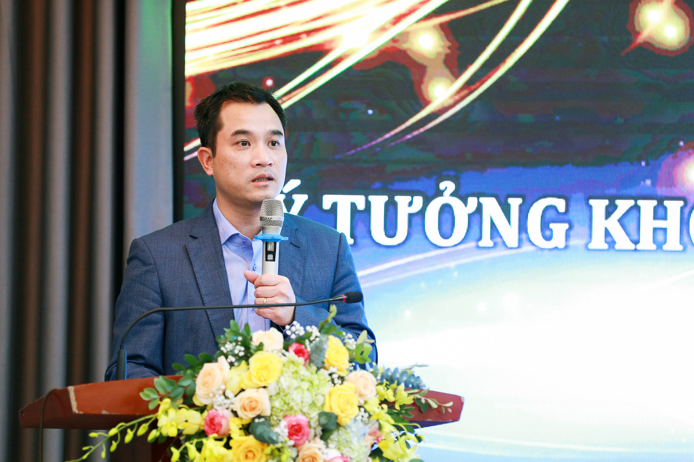 Phó Giám đốc ĐHQG Hà Nội Phạm Bảo Sơn phát biểu tại chương trình. Phó Giám đốc ĐHQG Hà Nội Phạm Bảo Sơn phát biểu tại chương trình.