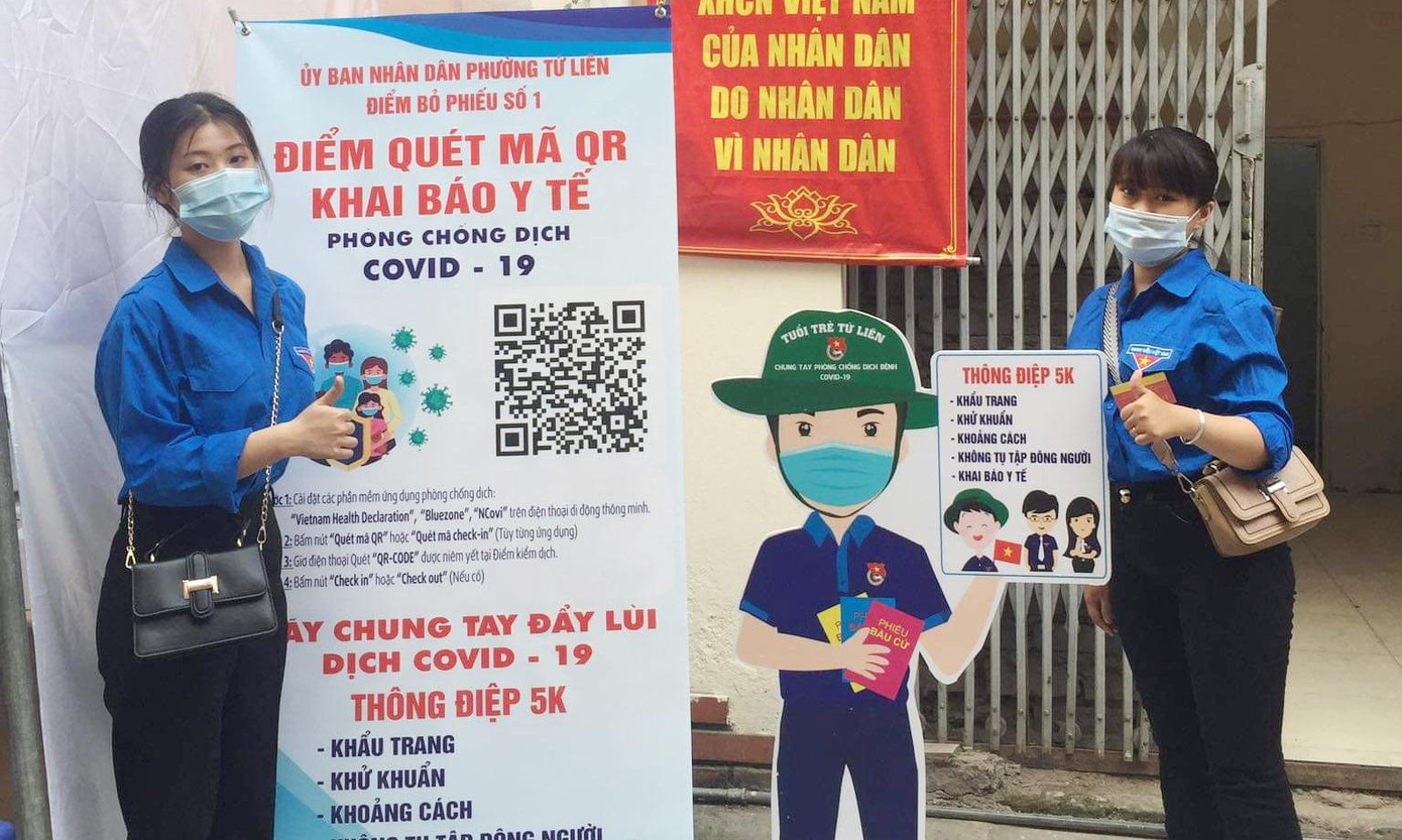 Điểm hướng dẫn khai báo y tế của đoàn viên, thanh niên.