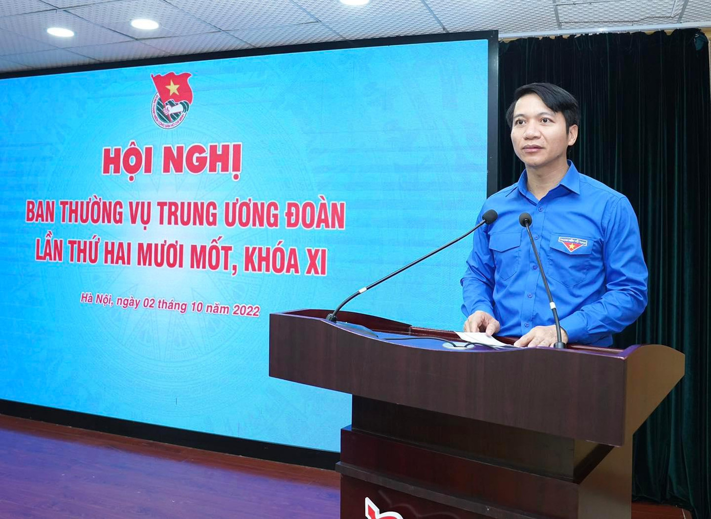 Anh Nguyễn Ngọc Lương - Bí thư thường trực T.Ư Đoàn, Chủ tịch T.Ư Hội LHTN Việt Nam phát biểu khai mạc Hội nghị. Ảnh: BẢO ANH Anh Nguyễn Ngọc Lương - Bí thư thường trực T.Ư Đoàn, Chủ tịch T.Ư Hội LHTN Việt Nam phát biểu khai mạc Hội nghị. Ảnh: BẢO ANH