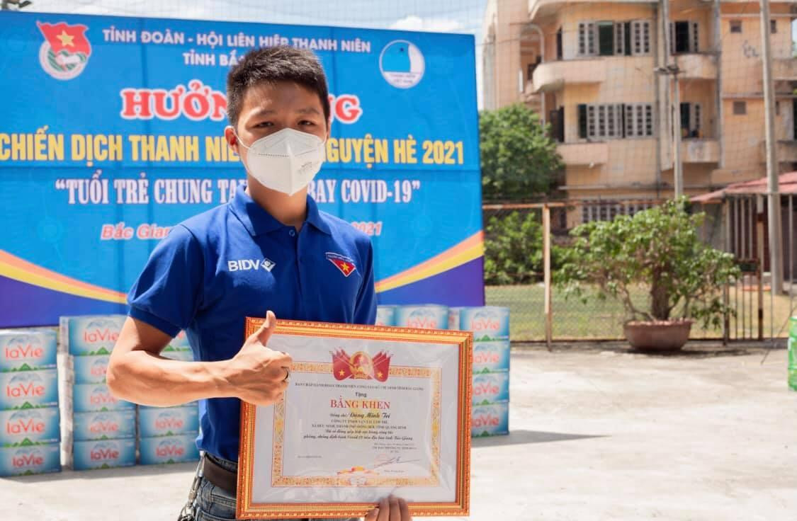 Anh Đặng Minh Trí, đoàn viên Thanh niên xã Đức Ninh, TP. Đồng Hới (Quảng Bình).