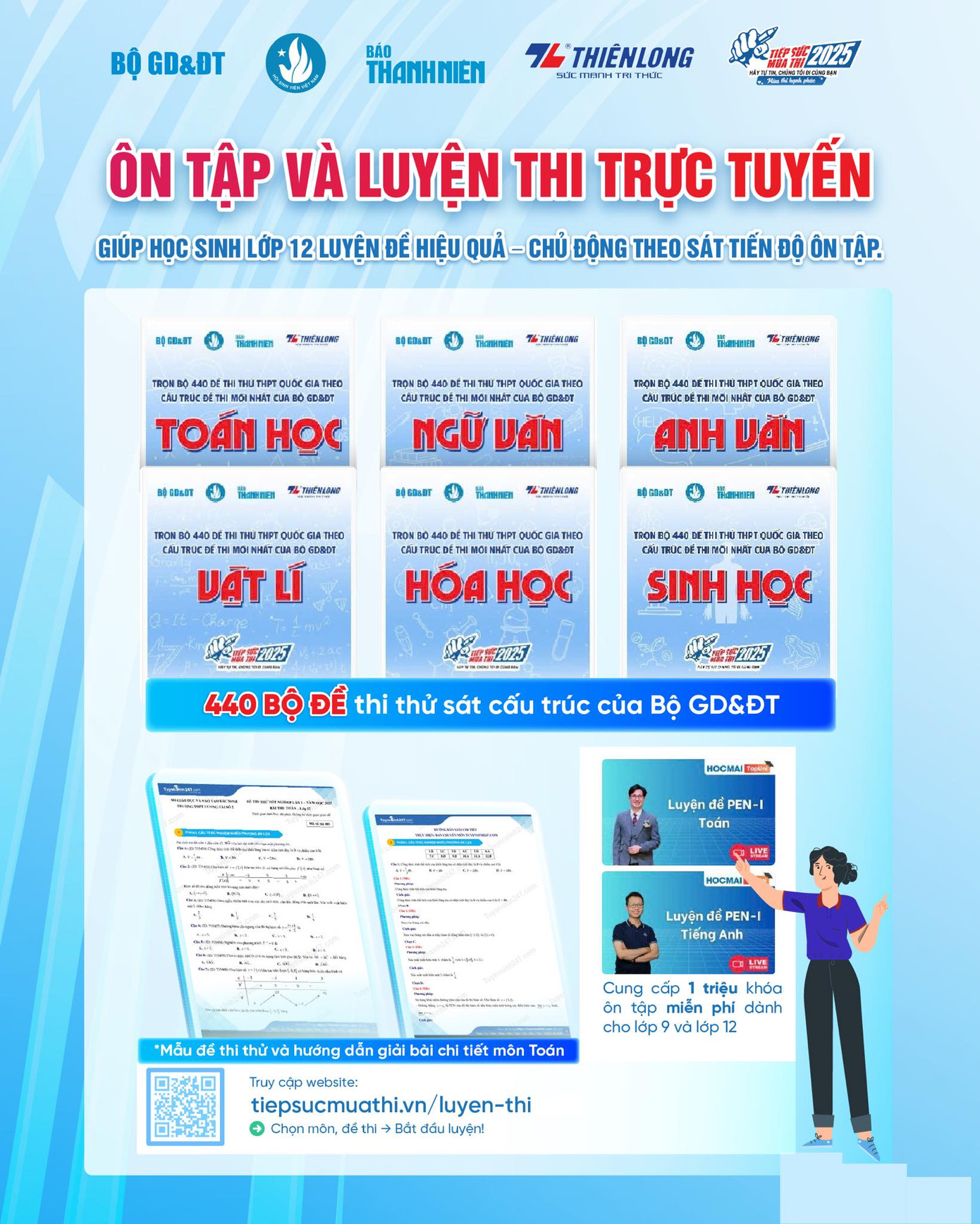 440 đề thi thử miễn phí theo cấu trúc mới của Bộ GD - ĐT. 440 đề thi thử miễn phí theo cấu trúc mới của Bộ GD - ĐT.