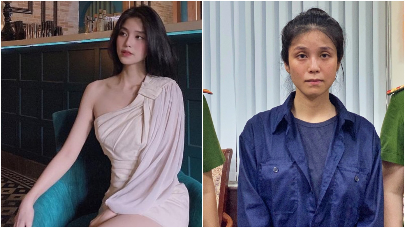 Nguyễn Đỗ Trúc Phương trước và sau bị bị bắt vì liên quan đến tệ nạn xã hội. Ảnh: Công an TP. HCM