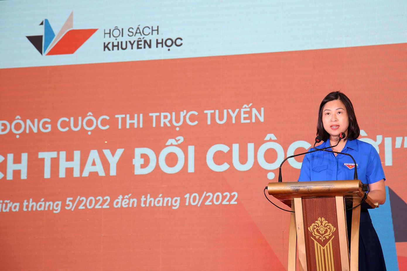 Chị Trịnh Thị Mai Phương, Phó Chủ tịch T.Ư Hội LHTN Việt Nam phát biểu tại chương trình.