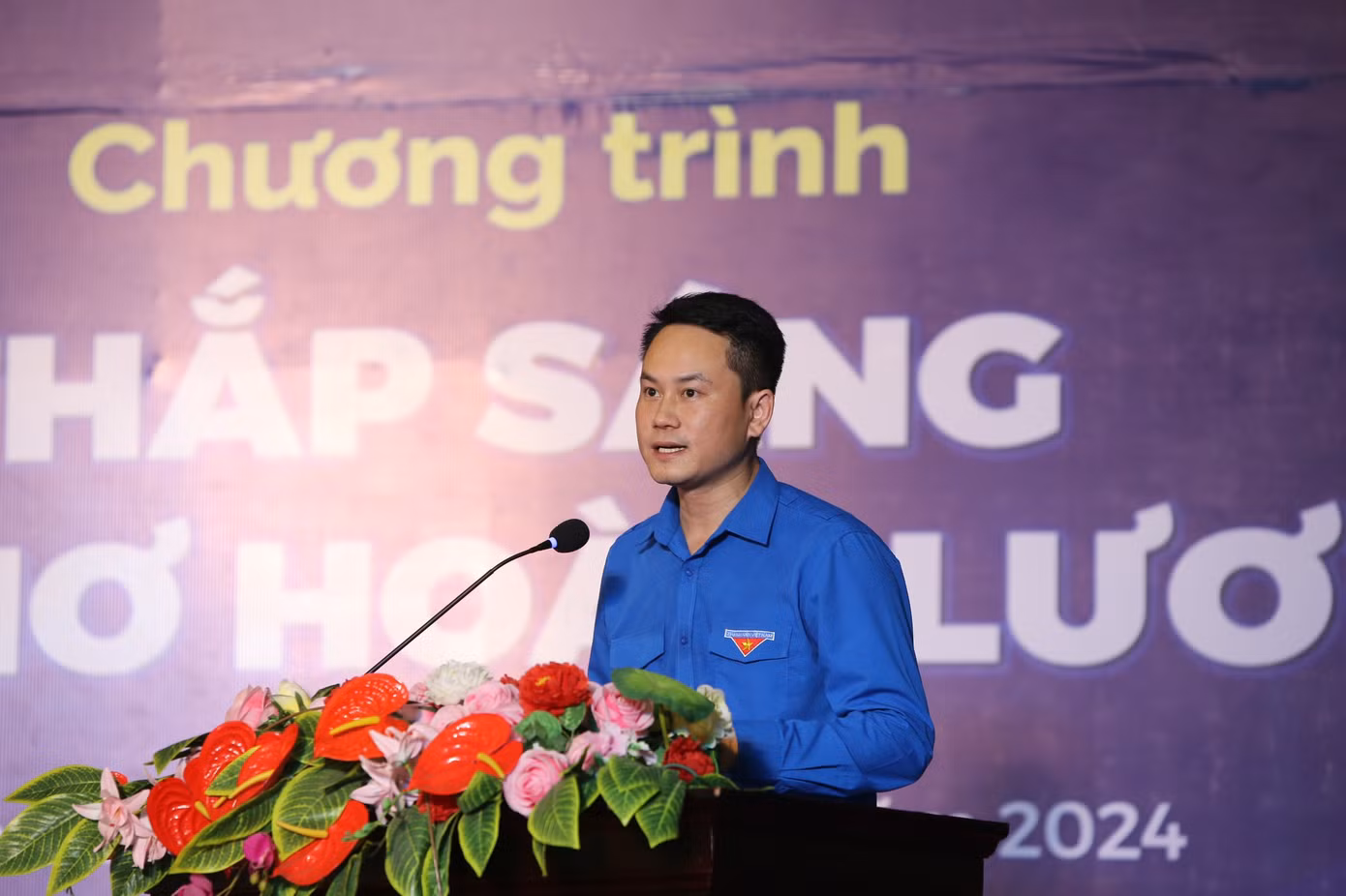 Anh Nguyễn Kim Quy - Phó Chủ tịch thường trực T.Ư Hội LHTN Việt Nam phát biểu tại chương trình.