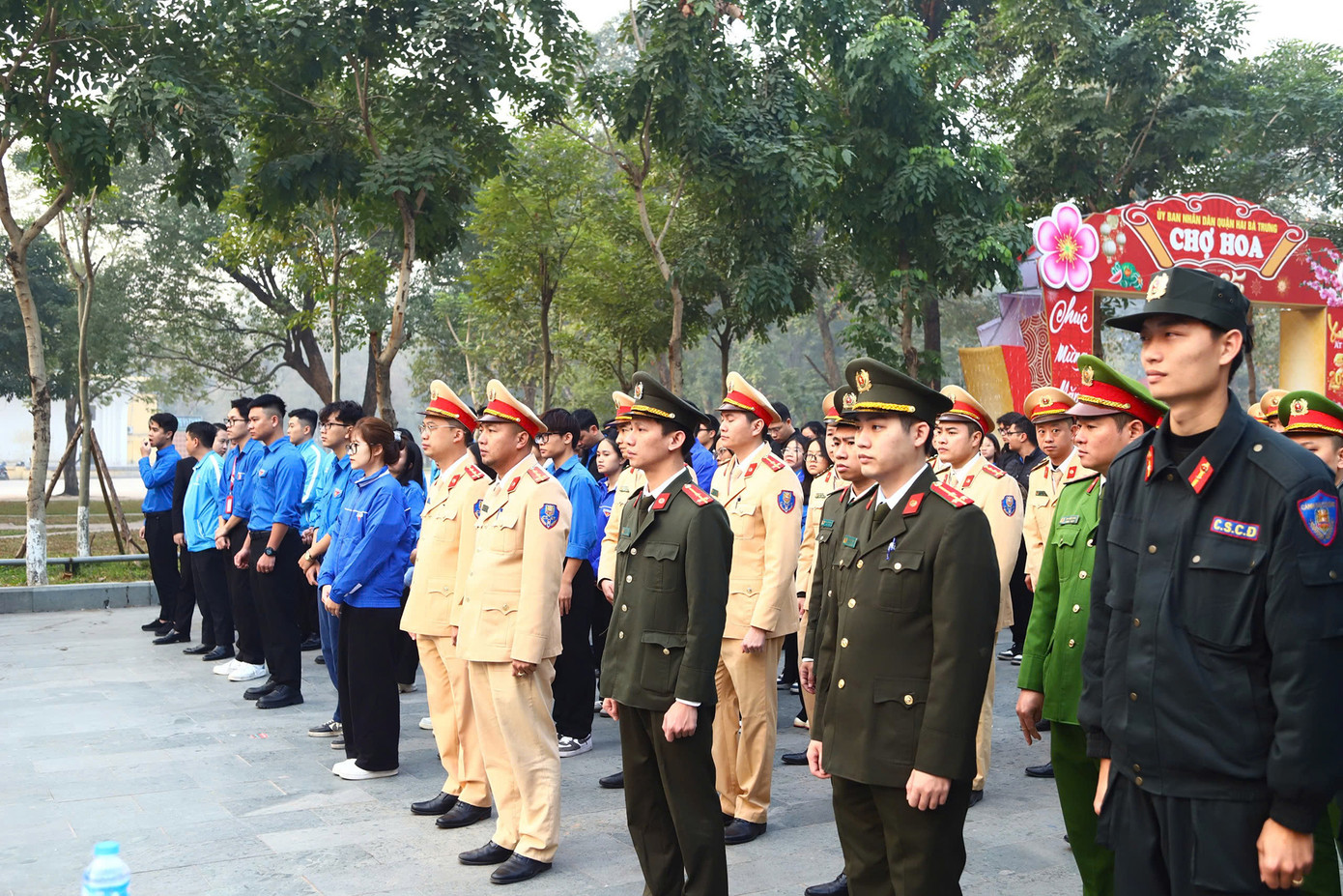 Buổi Lễ diễn thu hút sự tham gia của gần 1.000 đoàn viên, thanh niên, các lực lượng công an và lực lượng chức năng.