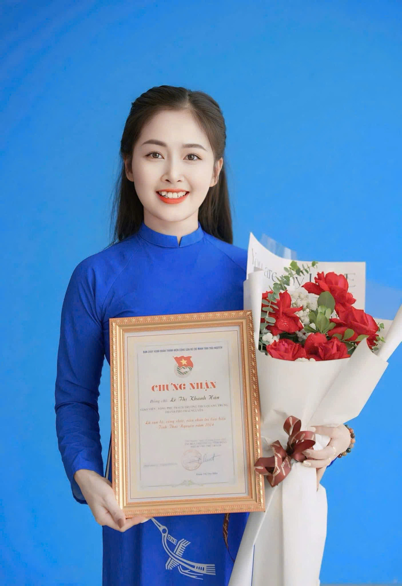 Cô Lê Thị Khánh Hân, giáo viên âm nhạc tại trường THCS Quang Trung (TP. Thái Nguyên, tỉnh Thái Nguyên). Ảnh: NVCC