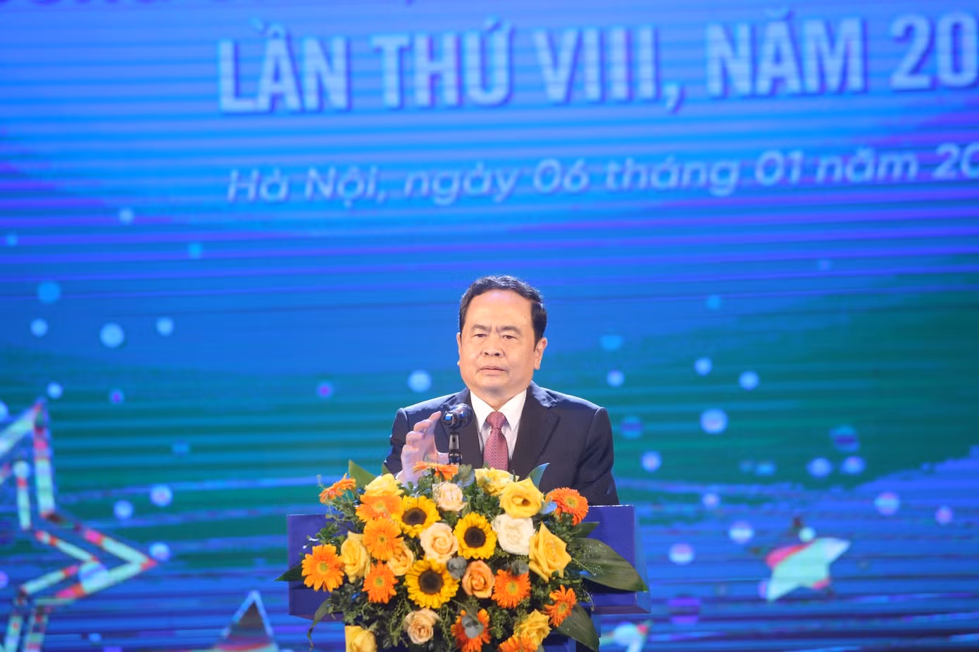 Đồng chí Trần Thanh Mẫn phát biểu ý kiến tại buổi lễ.