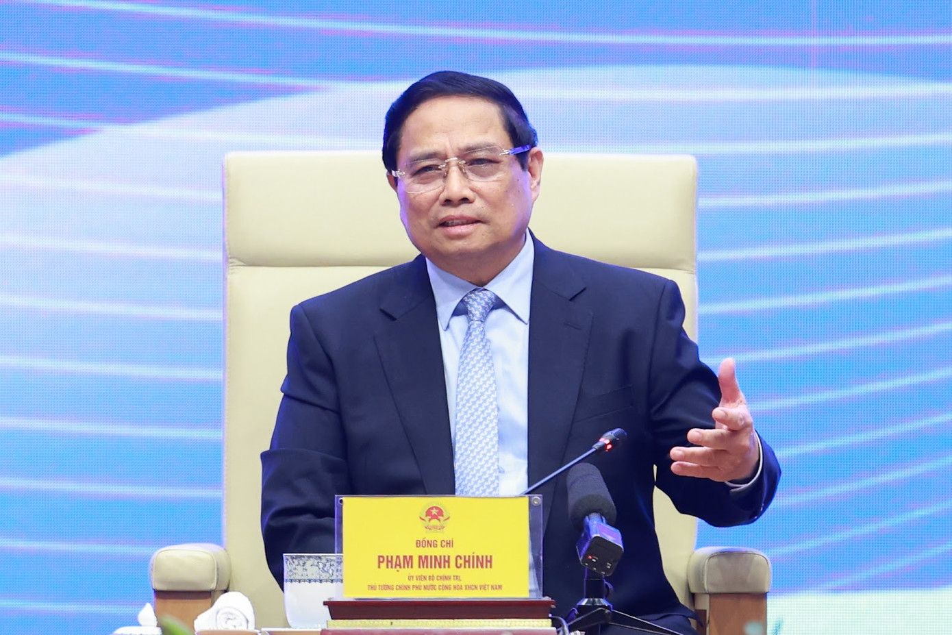 Thủ tướng Phạm Minh Chính chia sẻ tại chương trình. Ảnh: VGP/Nhật Bắc Thủ tướng Phạm Minh Chính chia sẻ tại chương trình. Ảnh: VGP/Nhật Bắc