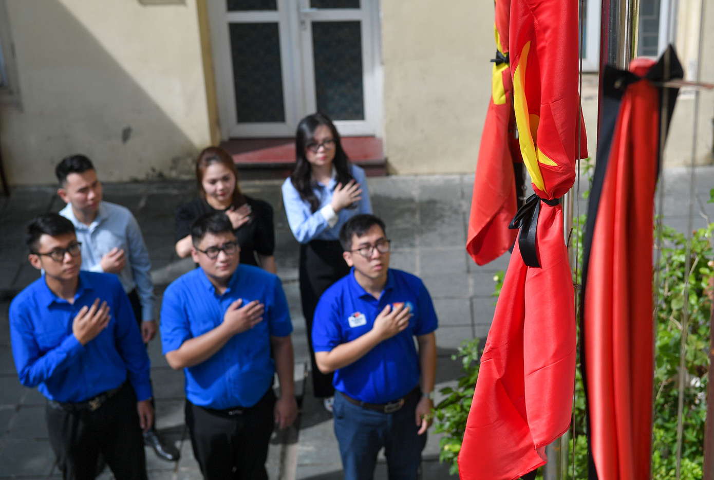 Đoàn Thanh niên, Hội Sinh viên TP. Hà Nội bày tỏ tình cảm và niềm tiếc thương sâu sắc Tổng Bí thư Nguyễn Phú Trọng. Ảnh: THẾ ĐẠI