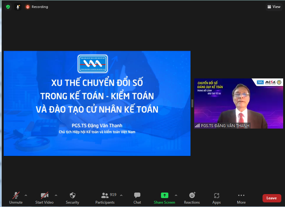 PGS. TS Đặng Văn Thanh – Chủ tịch Hiệp hội Kế toán và Kiểm toán Việt Nam