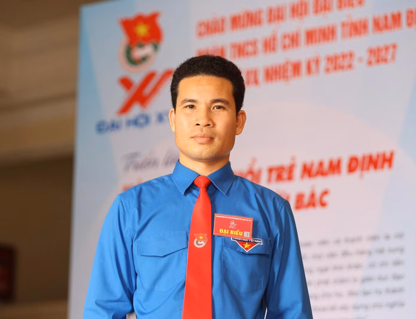 Anh Triệu Văn Thái, Bí thư Tỉnh Đoàn Nam Định khoá XV, nhiệm kỳ 2022 - 2027. Ảnh: NHƯ Ý