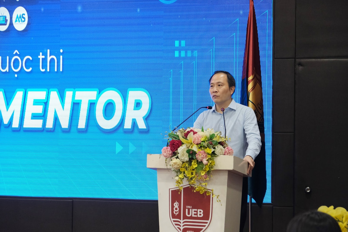 PGS. TS Lê Trung Thành – Hiệu trưởng trường ĐH Kinh tế (ĐHQG Hà Nội) phát biểu tại chương trình.