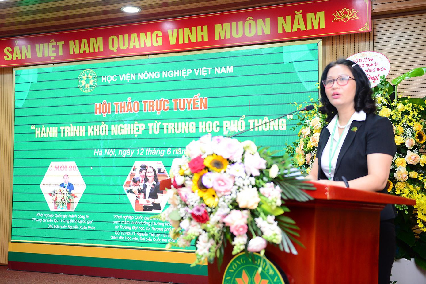 GS. TS Nguyễn Thị Lan, Giám đốc Học viện Nông nghiệp Việt Nam phát biểu tại Hội thảo. GS. TS Nguyễn Thị Lan, Giám đốc Học viện Nông nghiệp Việt Nam phát biểu tại Hội thảo.