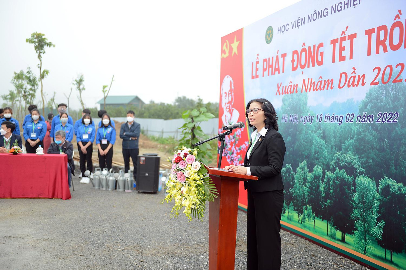 GS. TS Nguyễn Thị Lan – Giám đốc Học viện Nông nghiệp Việt Nam phát biểu tại buổi lễ.