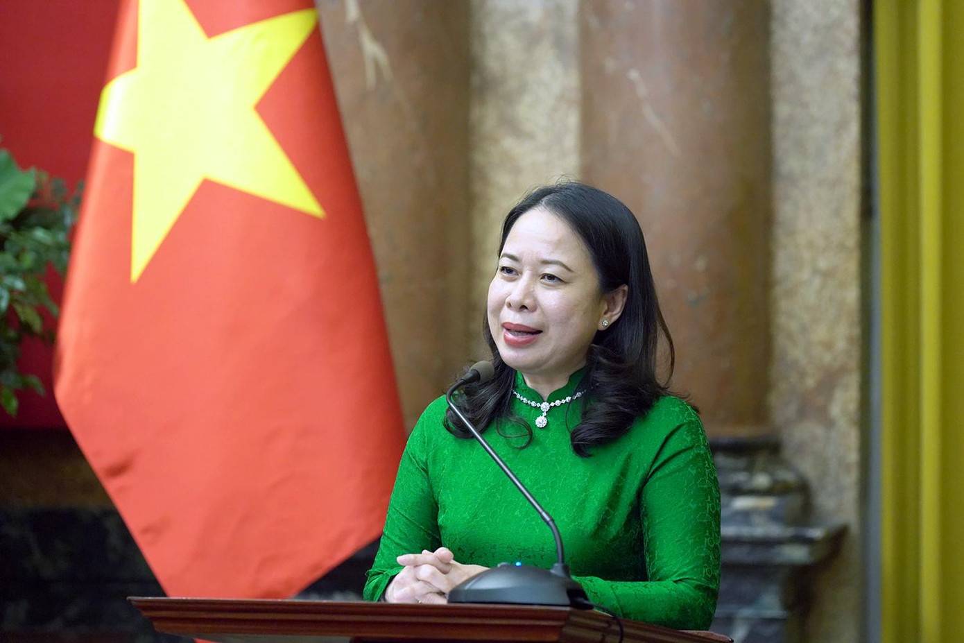 Phó Chủ tịch nước Võ Thị Ánh Xuân phát biểu tại chương trình. Phó Chủ tịch nước Võ Thị Ánh Xuân phát biểu tại chương trình.