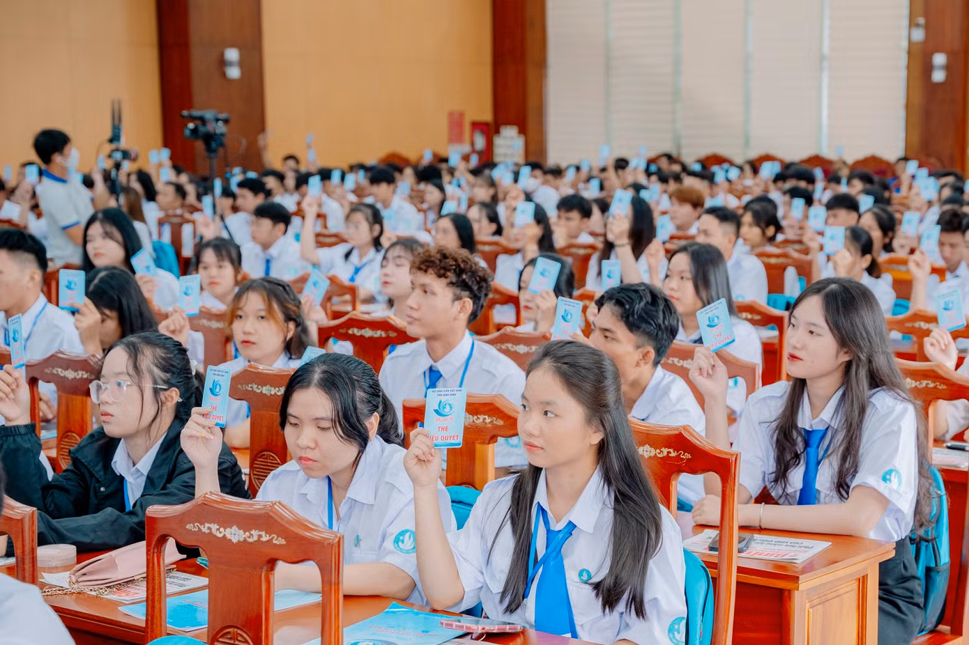 300 đại biểu đại diện cho hơn 16.000 hội viên, sinh viên của các trường đại học, cao đẳng trên địa bàn tỉnh Bình Định tham dự Đại hội.