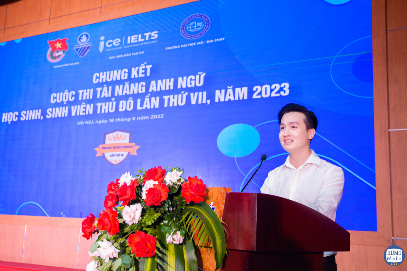 Anh Đào Đức Việt - Phó Bí thư Thành Đoàn, Chủ tịch Hội đồng Đội TP. Hà Nội phát biểu khai mạc Vòng Chung kết cuộc thi.