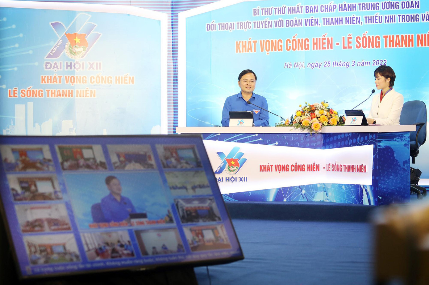 Anh Nguyễn Anh Tuấn, Ủy viên T.Ư Đảng, Bí thư thứ nhất T.Ư Đoàn tại chương trình đối thoại. Ảnh: DUY PHẠM