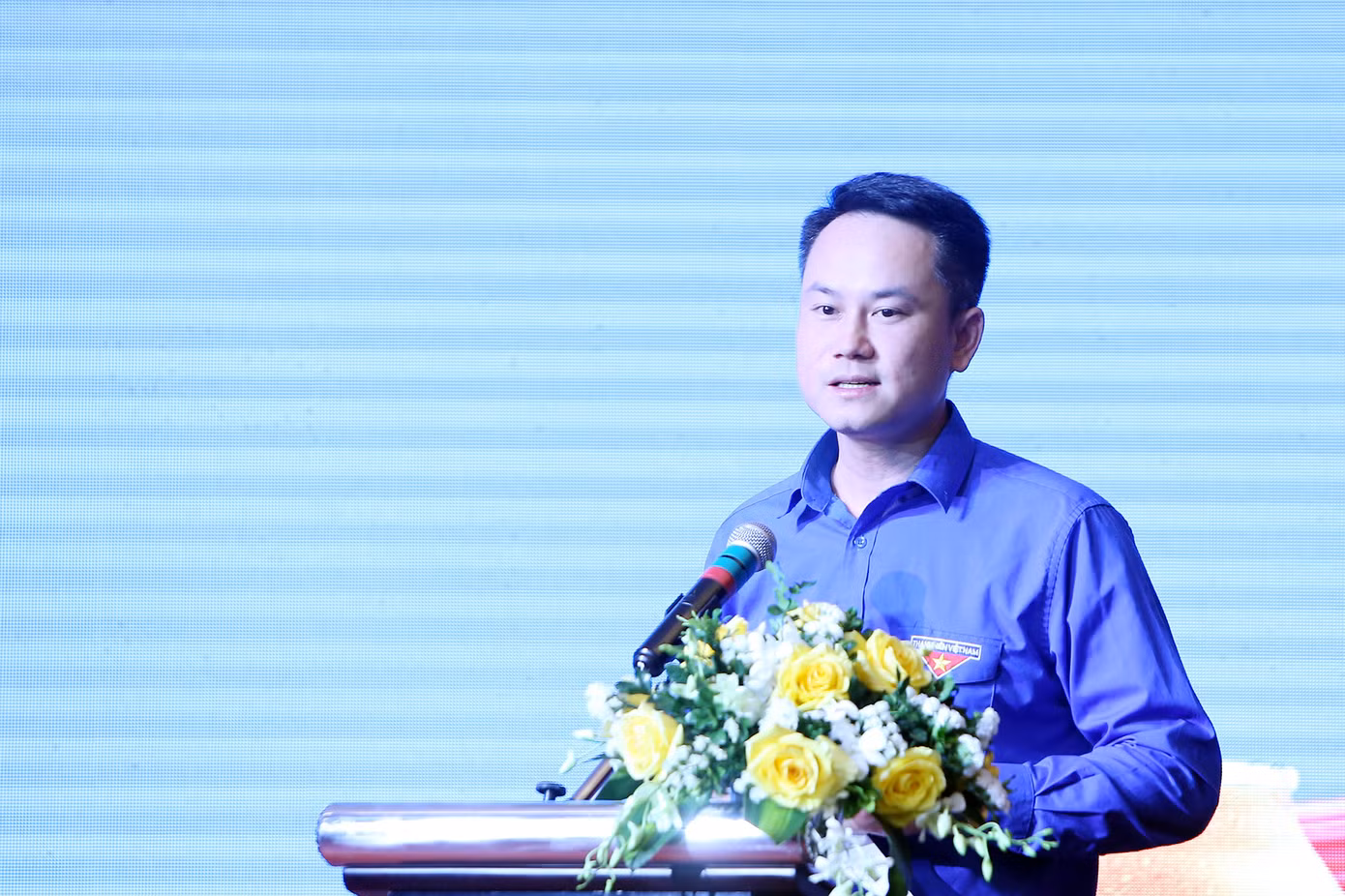 Anh Nguyễn Kim Quy - Phó Chủ tịch thường trực T.Ư Hội LHTN Việt Nam phát biểu tại chương trình.