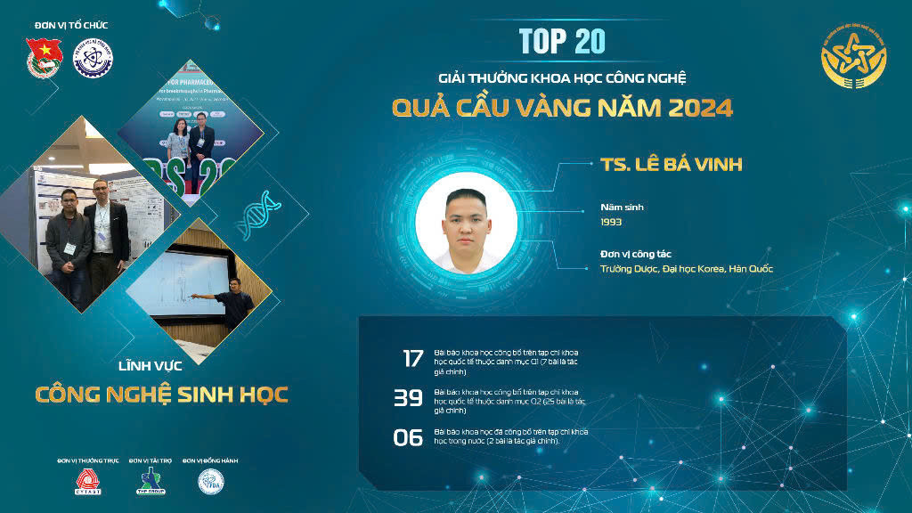 Đáng chú ý, TS. Lê Bá Vinh phát triển mô hình sàng lọc các chất trên viêm da dị ứng, tạo điều kiện cho các phương pháp điều trị mới.