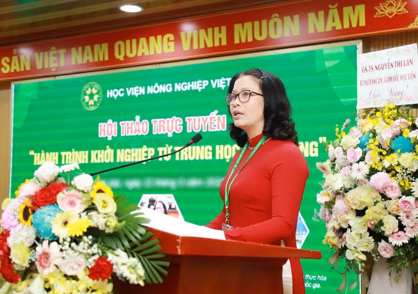 GS.TS Nguyễn Thị Lan, Giám đốc Học viện Nông nghiệp Việt Nam phát biểu tại Hội thảo. GS.TS Nguyễn Thị Lan, Giám đốc Học viện Nông nghiệp Việt Nam phát biểu tại Hội thảo.