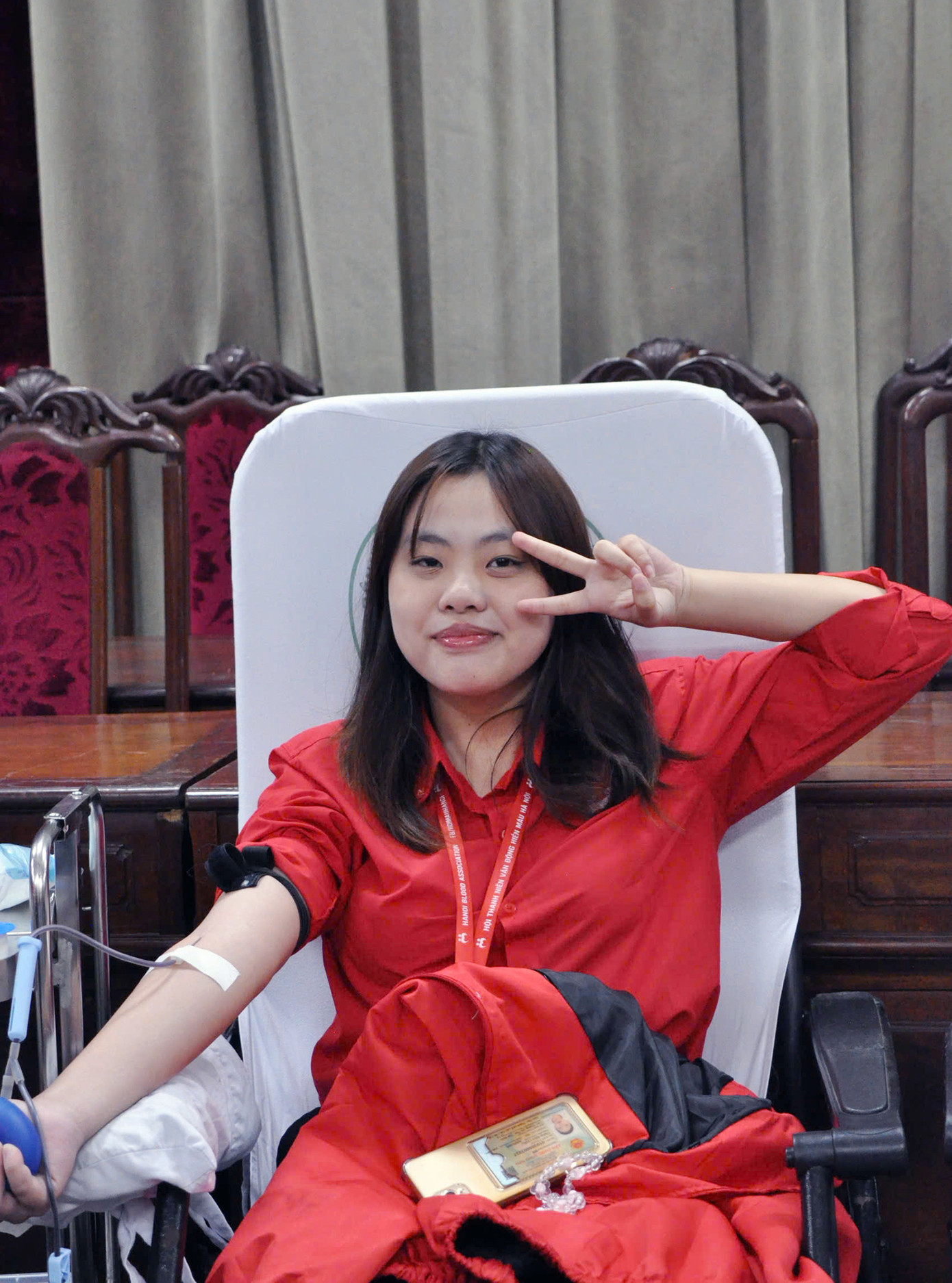 Trần Bảo Châu - người đã hiến máu tới 6 lần, tại chương trình. Trần Bảo Châu - người đã hiến máu tới 6 lần, tại chương trình.