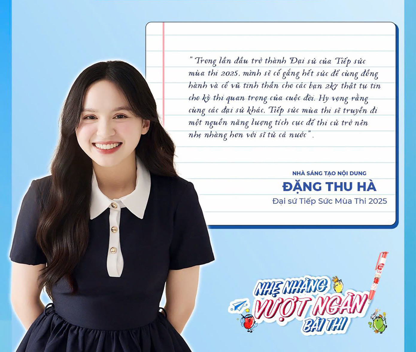 Đặng Thu Hà - Đại sứ 'Tiếp sức mùa thi' 2025.