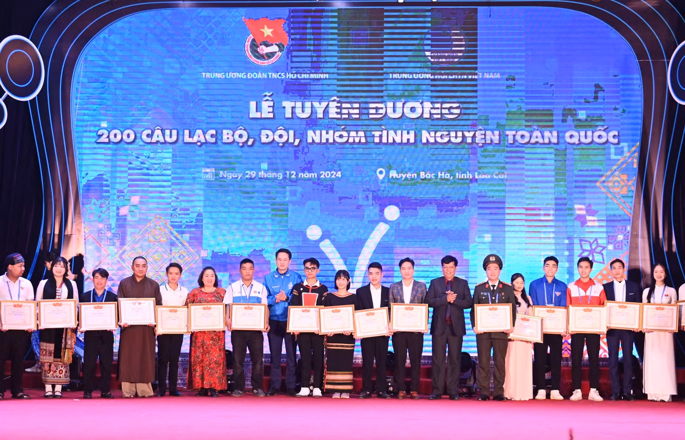 Ban Tổ chức vinh danh 200 câu lạc bộ, đội, nhóm tình nguyện toàn quốc. Ban Tổ chức vinh danh 200 câu lạc bộ, đội, nhóm tình nguyện toàn quốc.