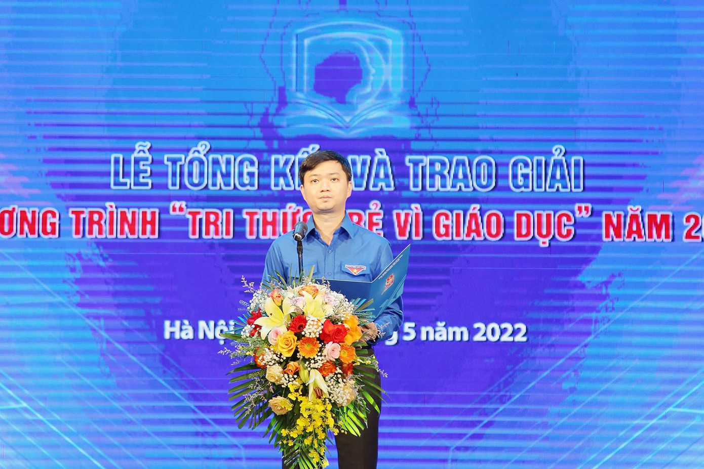 Anh Nguyễn Minh Triết - Bí thư T.Ư Đoàn, Chủ tịch T.Ư Hội Sinh viên Việt Nam phát biểu tại chương trình.