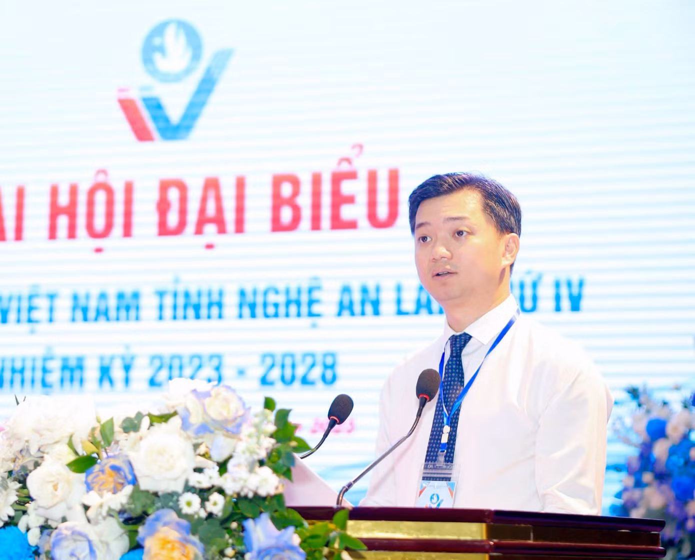 Anh Nguyễn Minh Triết - Bí thư T.Ư Đoàn, Chủ tịch T.Ư Hội Sinh viên Việt Nam, phát biểu chỉ đạo Đại hội.