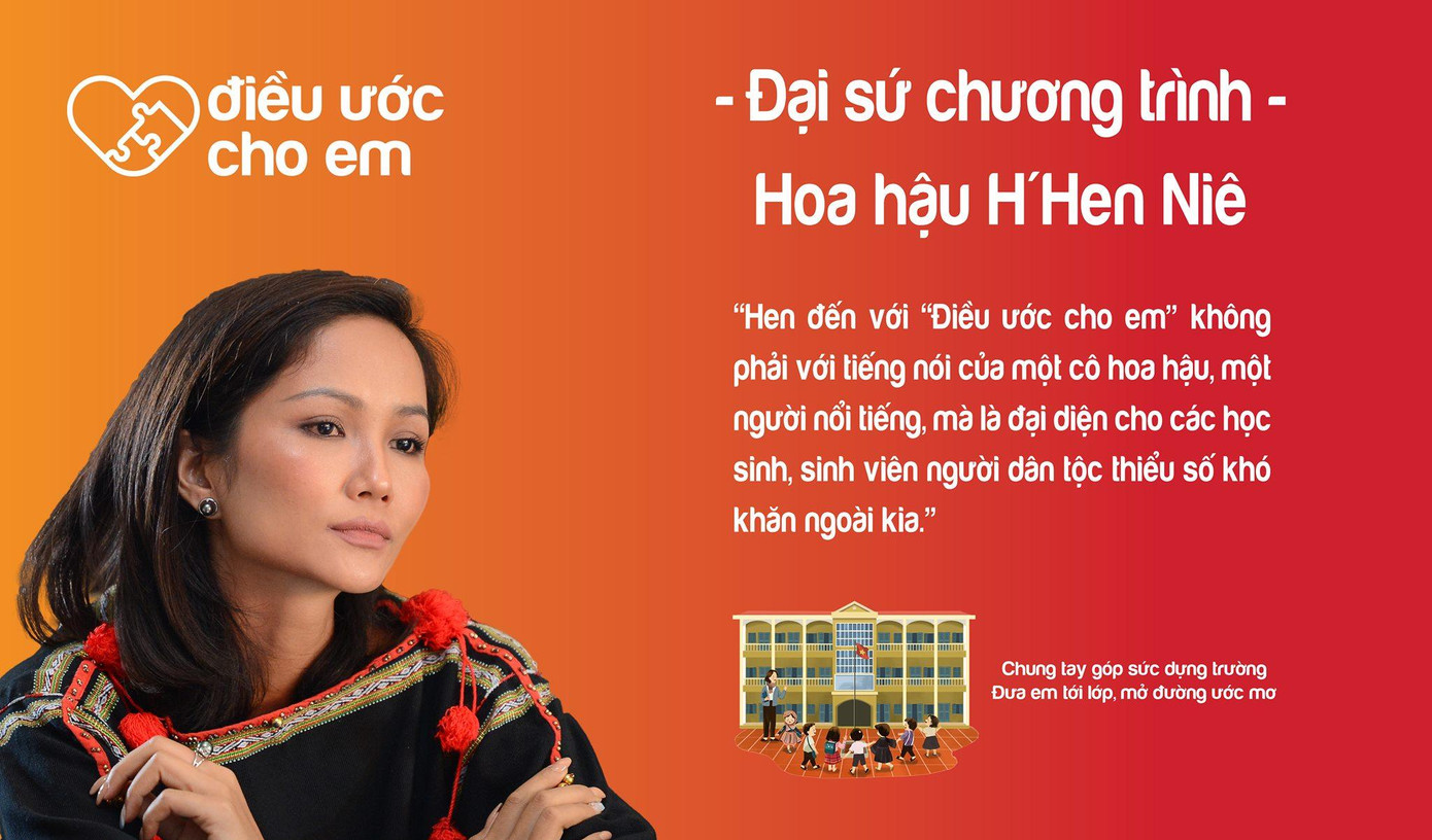 Tại buổi lễ ra mắt chương trình “Điều ước cho em” vừa qua tại Hà Nội, Hoa hậu H’Hen Niê đã đến cùng tham dự và chia sẻ với chương trình những thông điệp truyền cảm hứng của mình và chính thức đồng hành cùng “Điều ước cho em” trong thời gian sắp tới.