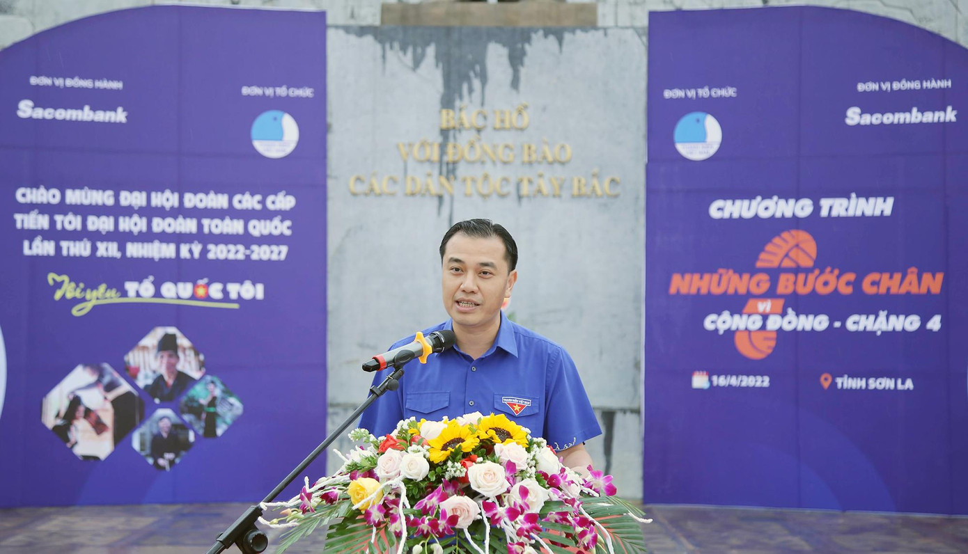 Anh Nguyễn Hải Minh, Phó Chủ tịch thường trực T.Ư Hội LHTN Việt Nam phát biểu khai mạc chương tình.