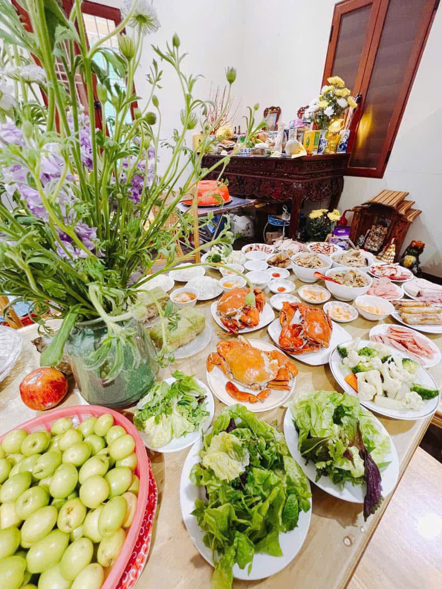 Mâm cơm cúng ngày 23 tháng Chạp.