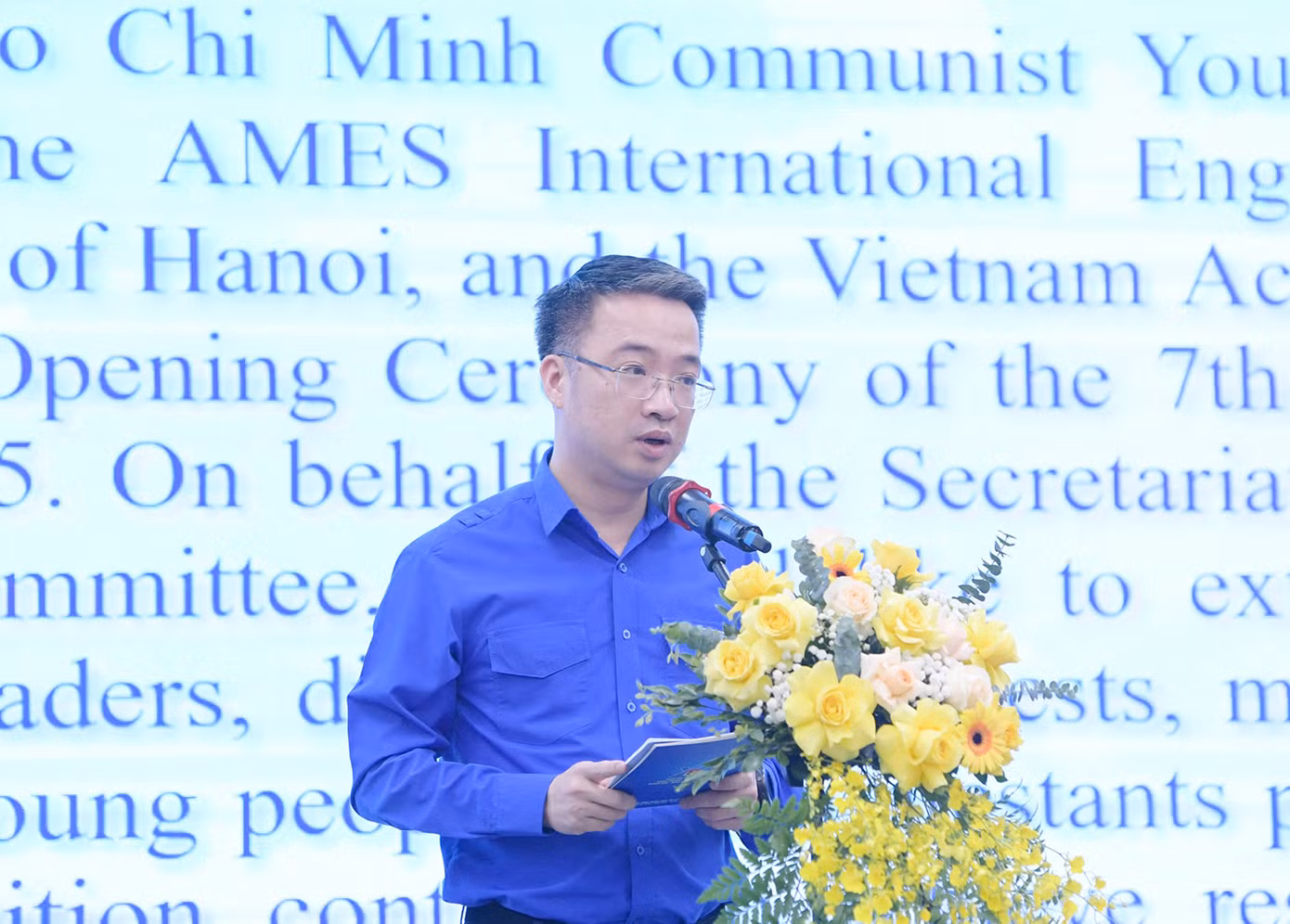 Anh Nguyễn Tường Lâm – Bí thư T.Ư Đoàn, Chủ tịch T.Ư Hội LHTN Việt Nam phát biểu tại chương trình.