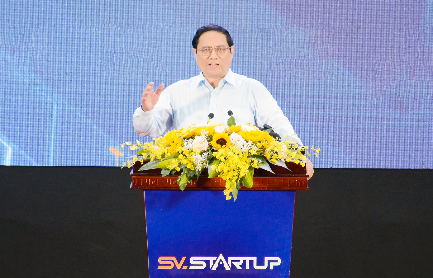 Thủ tướng Chính phủ Phạm Minh Chính phát biểu tại Ngày hội Khởi nghiệp quốc gia của học sinh, sinh viên lần thứ VI.
