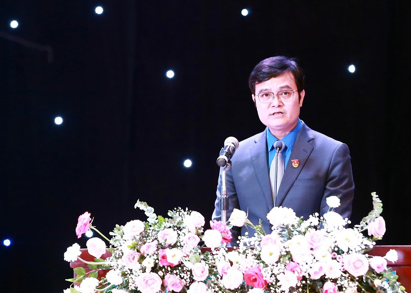 Anh Bùi Quang Huy - Ủy viên dự khuyết T.Ư Đảng, Bí thư thứ nhất T.Ư Đoàn TNCS Hồ Chí Minh phát biểu tại chương trình.