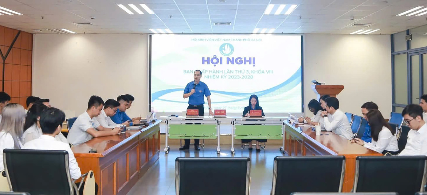 Quang cảnh Hội nghị Ban Chấp hành lần thứ 3, khoá VIII, Hội Sinh viên TP. Hà Nội.