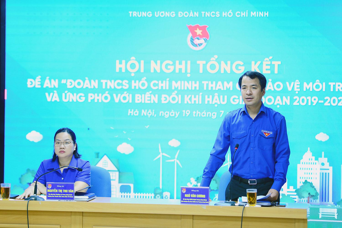 Anh Ngô Văn Cương, Bí thư T.Ư Đoàn phát biểu tại Hội nghị.