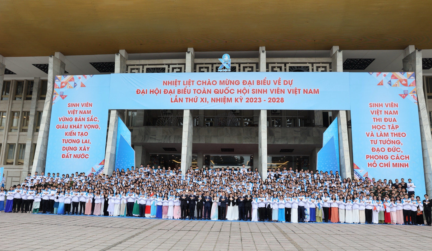 695 đại biểu ưu tú tham dự Đại hội Đại biểu Hội Sinh viên Việt Nam lần thứ XI, nhiệm kỳ 2023 - 2028. Ảnh: TRỌNG TÀI 695 đại biểu ưu tú tham dự Đại hội Đại biểu Hội Sinh viên Việt Nam lần thứ XI, nhiệm kỳ 2023 - 2028. Ảnh: TRỌNG TÀI