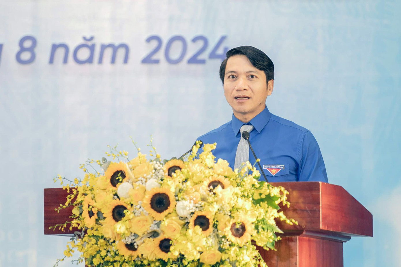 Anh Nguyễn Ngọc Lương - Bí thư thường trực T.Ư Đoàn, Chủ tịch T.Ư Hội LHTN Việt Nam phát biểu chỉ đạo Đại hội.