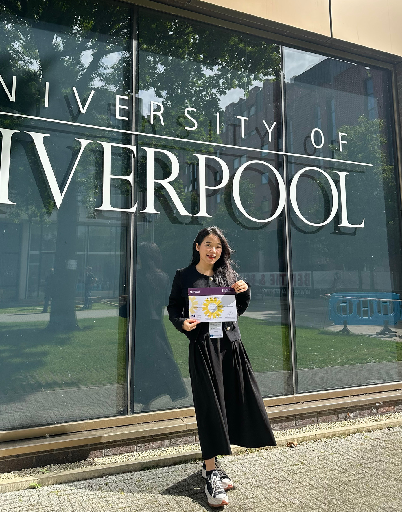 Chị Lưu Thủy Tiên - ThS Luật tại ĐH Liverpool (Vương quốc Anh). Ảnh: NVCC