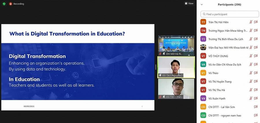 Các thí sinh thi vòng chung kết bằng hình thức trực tuyến.