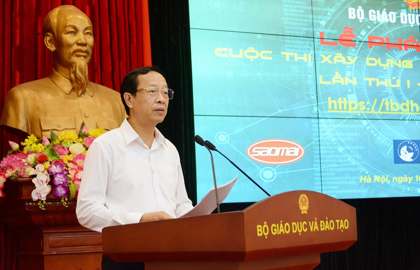 Thứ trưởng Bộ GD - ĐT Phạm Ngọc Thưởng phát biểu tại Lễ phát động cuộc thi. Thứ trưởng Bộ GD - ĐT Phạm Ngọc Thưởng phát biểu tại Lễ phát động cuộc thi.