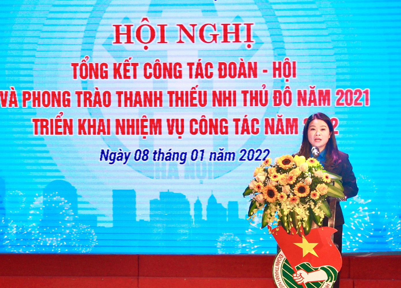 Chị Chu Hồng Minh, Bí thư Thành Đoàn Hà Nội phát biểu tại Hội nghị Tổng kết. Chị Chu Hồng Minh, Bí thư Thành Đoàn Hà Nội phát biểu tại Hội nghị Tổng kết.