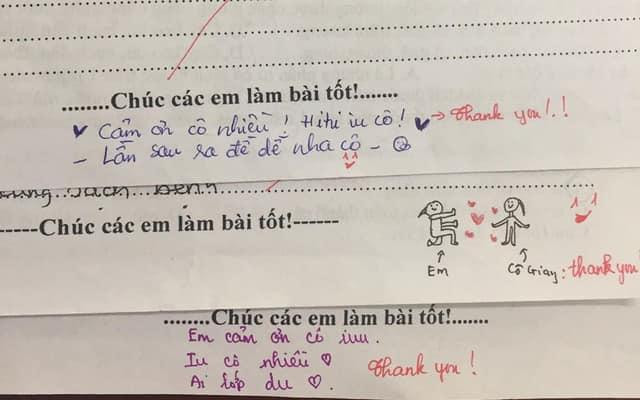 Những bức vẽ dễ thương hay đôi ba lời "tâm tình" cuối bài kiểm tra cũng làm xao xuyến cô đấy!