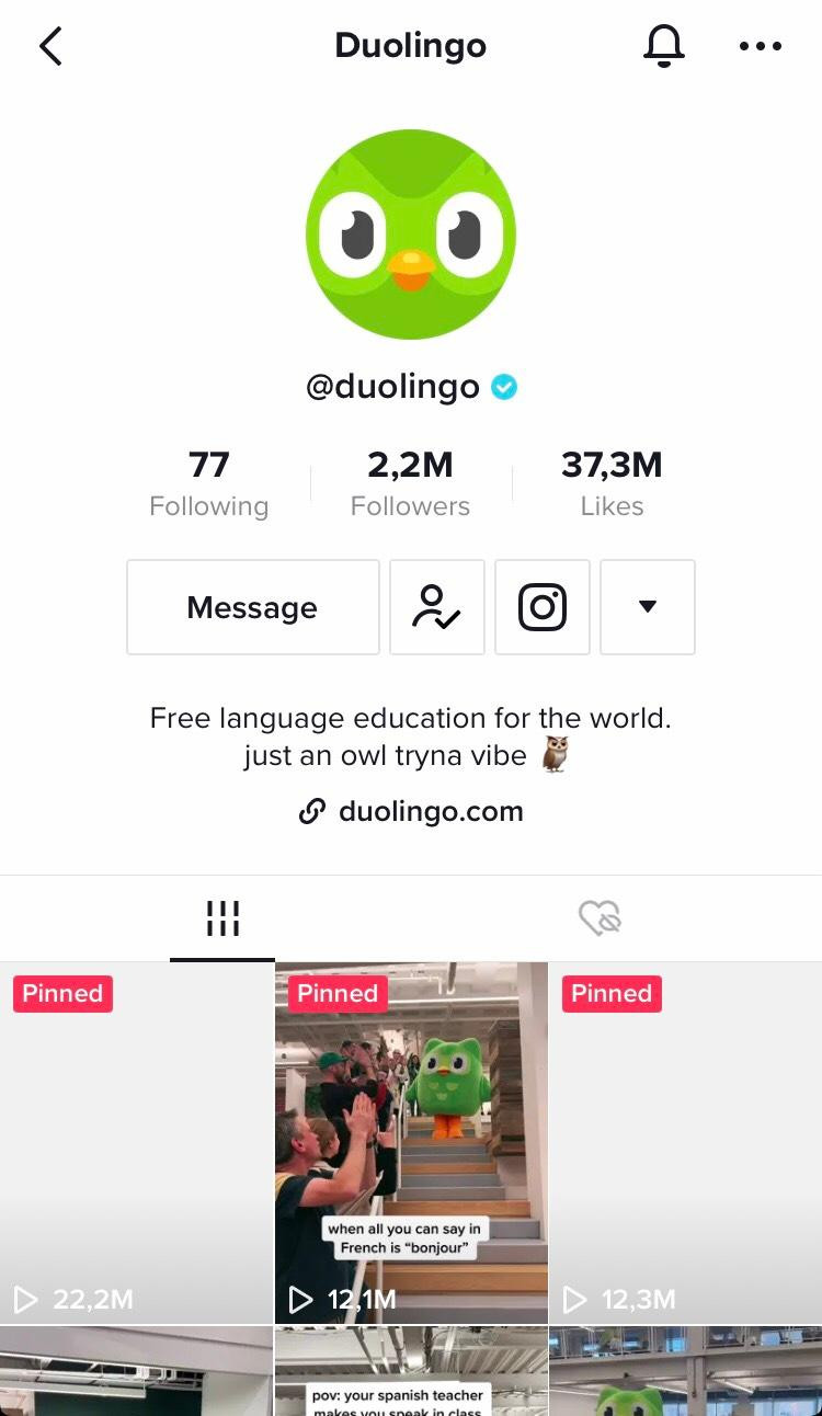 Có ai biết Duolingo cũng là một hot TikToker không?