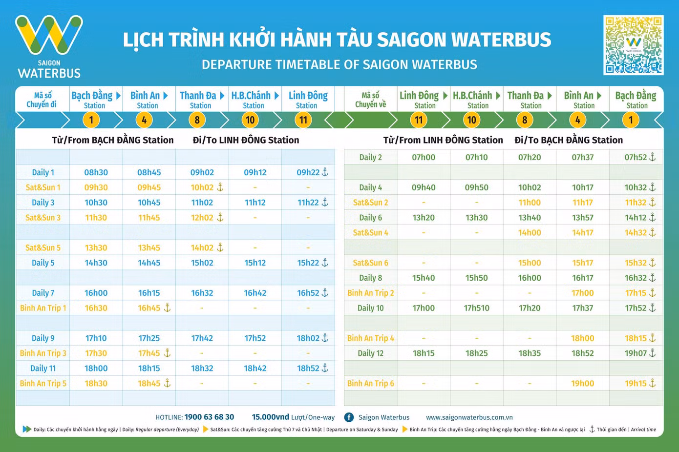 Bỏ túi lịch trình của Waterbus Saigon để chuẩn bị cho kì Staycation. Nguồn: Waterbus Saigon