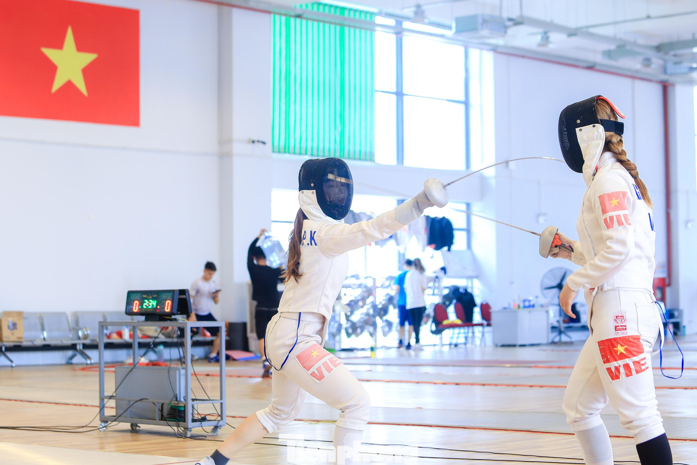 Thời gian cao điểm này, các kiếm thủ sẽ tập trung tập luyện kỹ thuật, đối kháng để nâng dần trạng thái.